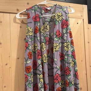 Lularoe Joy- Floral Sleeveless Top with Multicolor Roses
